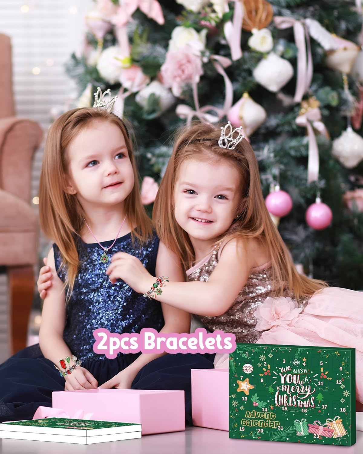 Advent Calendar 2025 Girls, Jewelry Making Kit Charm Bracelet Advent Calendar for Kids Countdown to Christmas, DIY Christmas Arts and Crafts for Girls Age 4-12, Teenagers, Teens Girl, Adults, Women