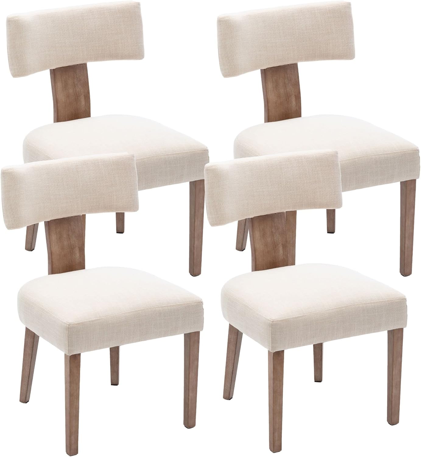 RIVOVA Linen Dining Chairs Set of 4, Modern Dining Chair