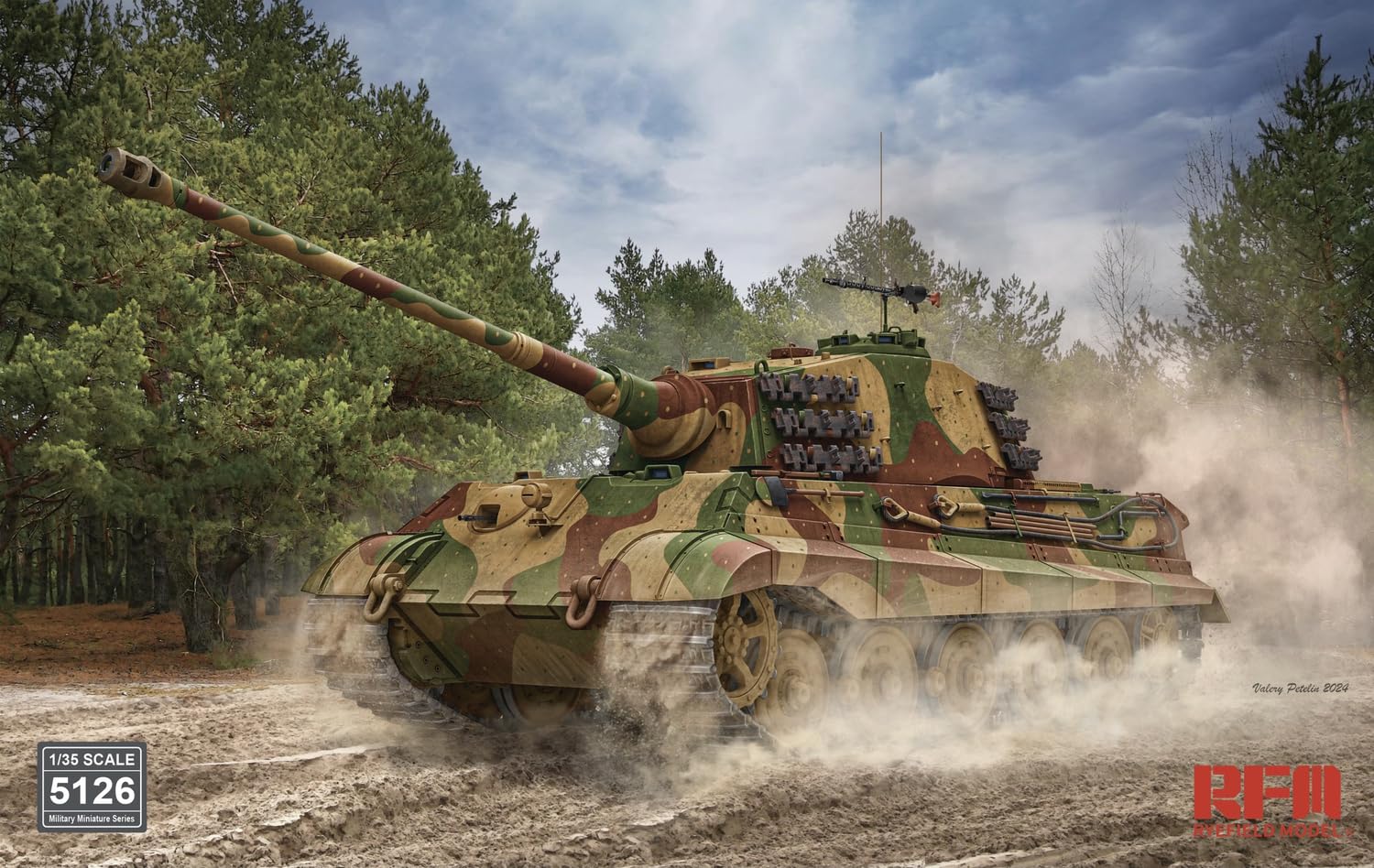 RYE FIELD MODEL - Model czołgu Pz.kpfw.vi Ausf.b King Tiger Henschel Turret Sd.kfz. Wersja aktualizacyjna 182 |rye Field Model|5126| 1:35 Model czołgu promocyjnego
