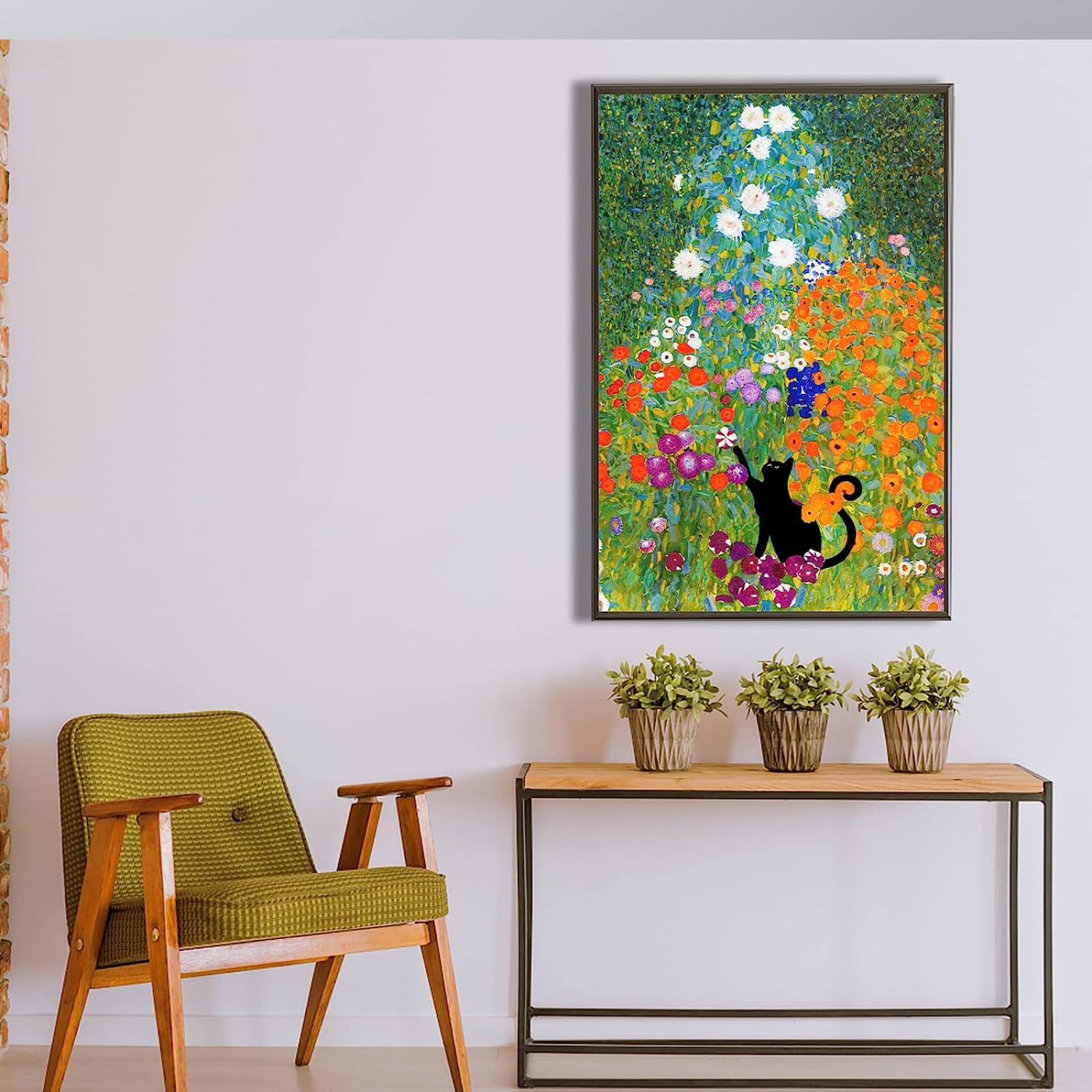 キャンバス油絵　専用   黒猫ガーデン　クリムト風フラワーガーデン キャンバス油絵 専用 黒猫ガーデン 3 クリムト風フラワー