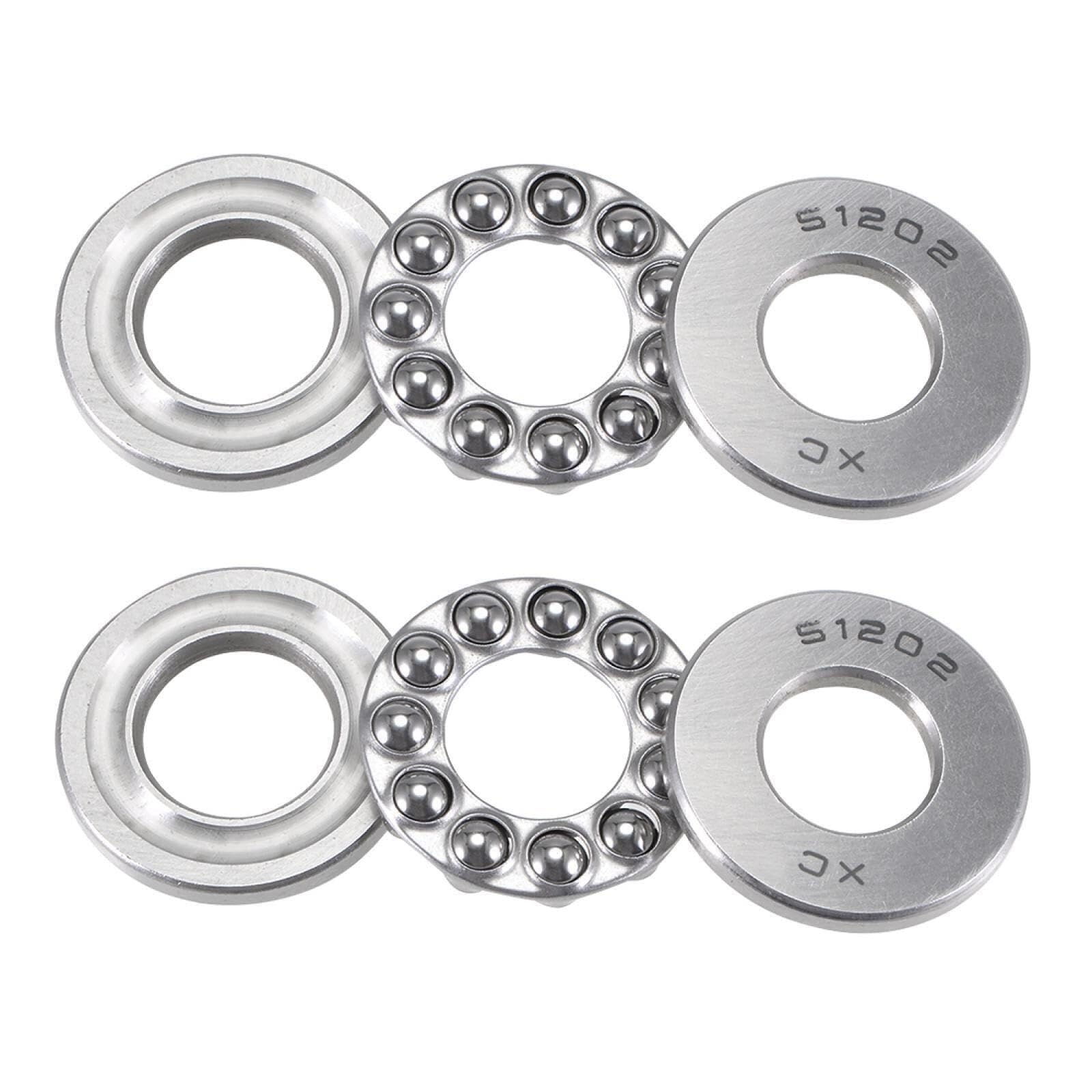 Roulement de butée simple à billes axiales 15x32x12mm pour guidage mécanique précis, lot de 2
