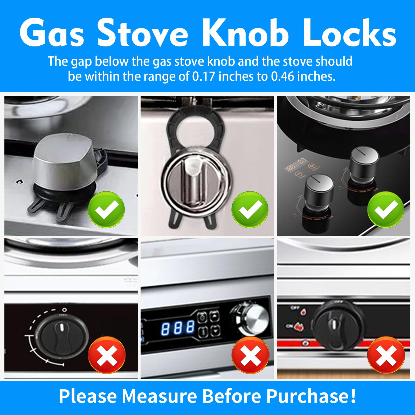 Gas Stove Knob Locks, Baby Oven Lock Child Safety Stove Guard & Gas Knob Safety Covers, Baby Proof Oven Lock, Durable Design Prevent Accidental Touch(5 Pack)