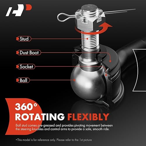 Miniatura 4 de A-Premium 2 extremos de barra de acoplamiento exteriores delanteros con rosca de 0.63 pulgadas, compatibles con Chevrolet y GMC y Buick & Isuzu y