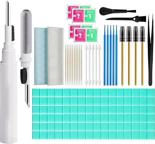 Kit de limpieza para Airpods 221 piezas de masilla de limpieza para auriculares quitar cera de oídos, kit de limpieza de teléfono, cepillo de pluma,