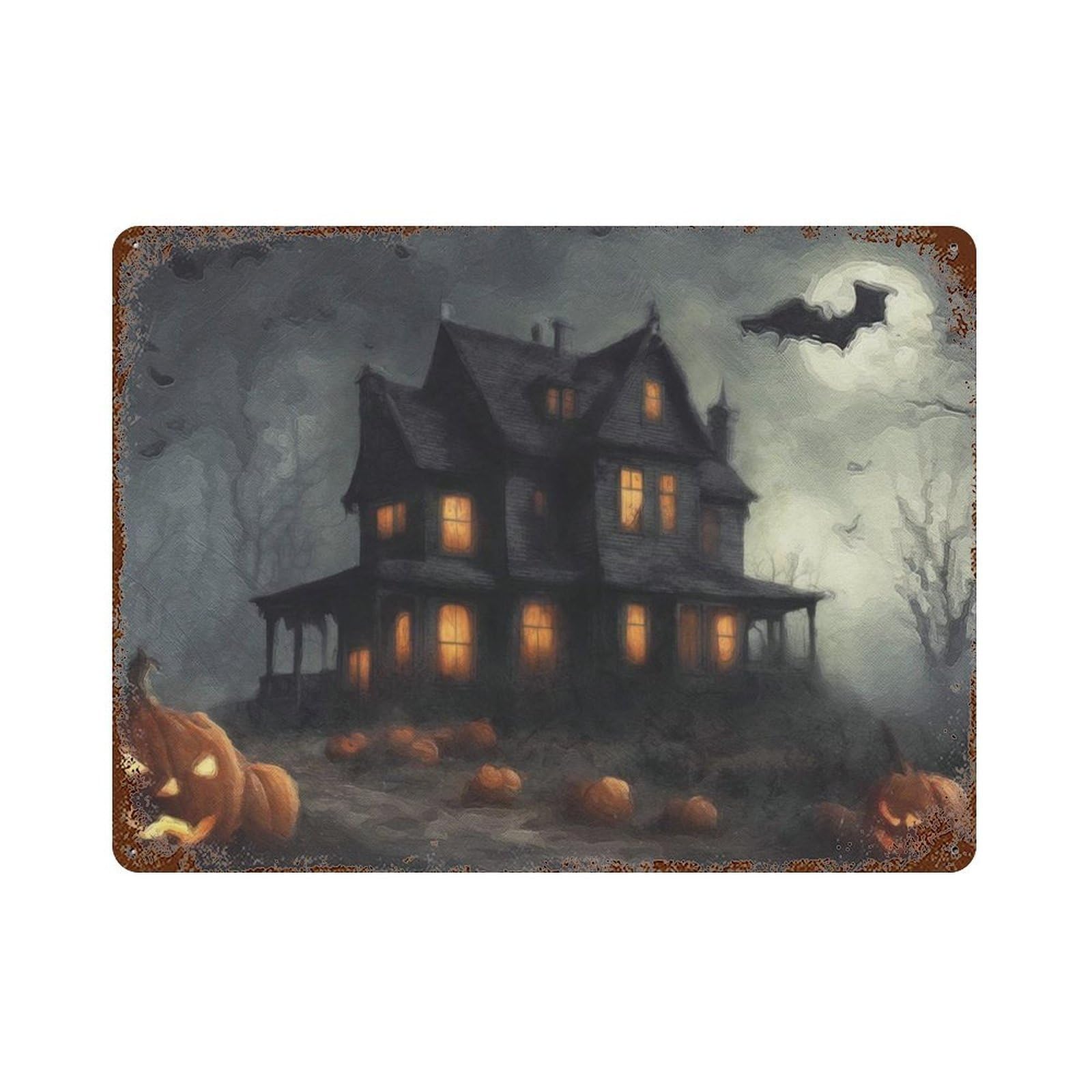 xiaoxiaoshen Haunted Witch, Dark Academy Halloween Wall Decor Art Metal Tin Poster Modern Home Decor Art Home Bar Shop Decorations Vintage Sign 30x40cm