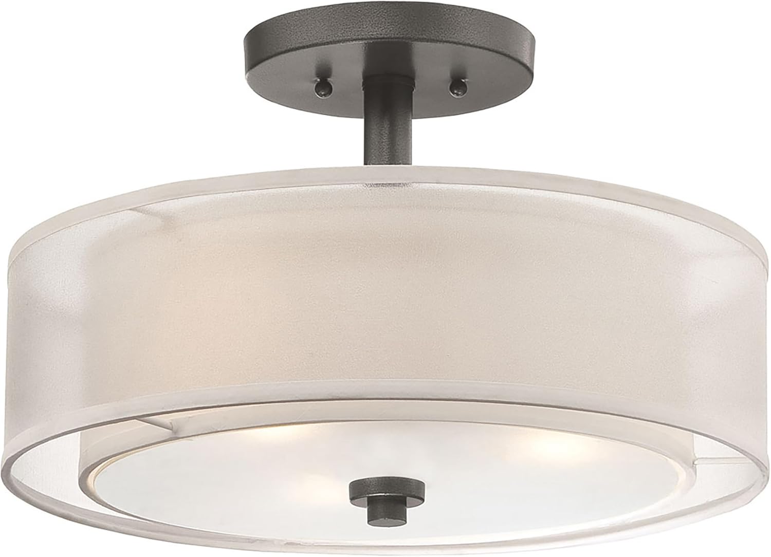 Minka Lavery 4107-172 Parsons Studio Semi-Flush, 3-Light, 180 Total Watts, 15-in H x 10-in W, Smoked Iron