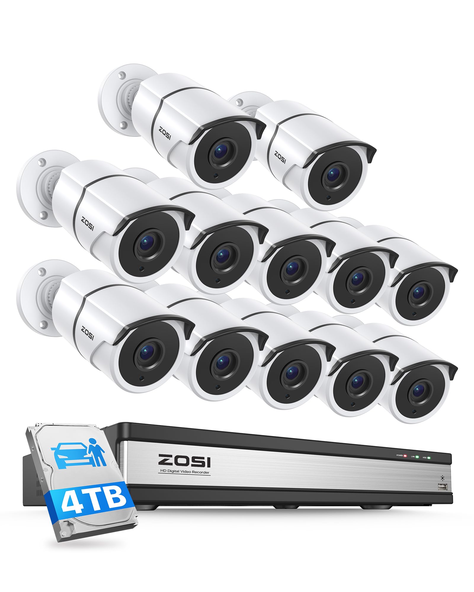 Amazon.com: ZOSI 16 Channel Wired Security Camera System with 4TB