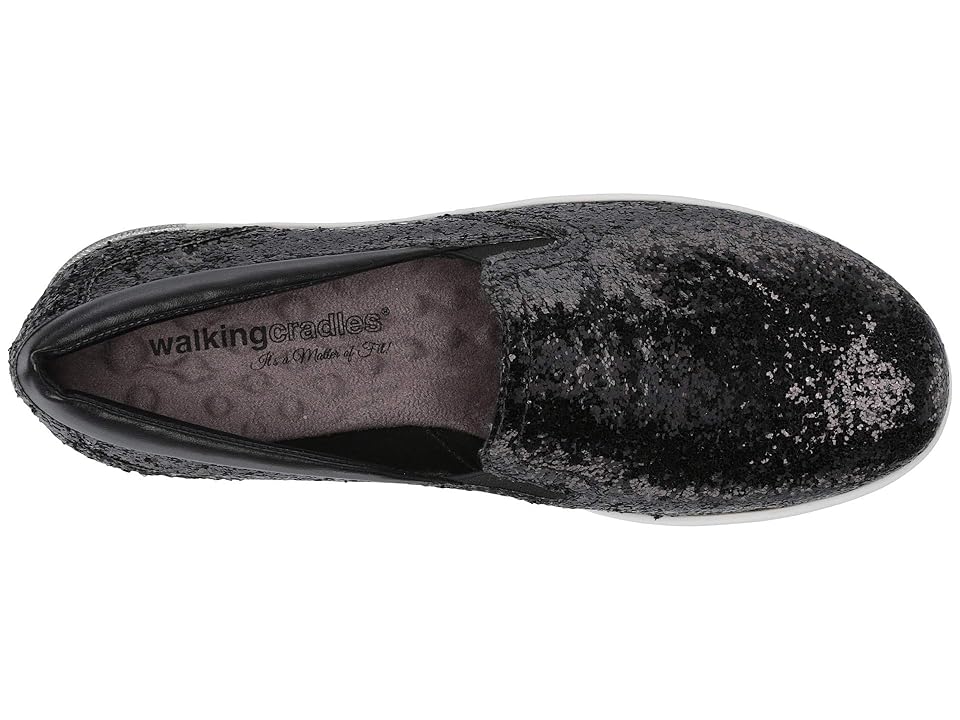 

Walking Cradles Orleans (Black Glitter Fabric) Women's Slip on Shoes