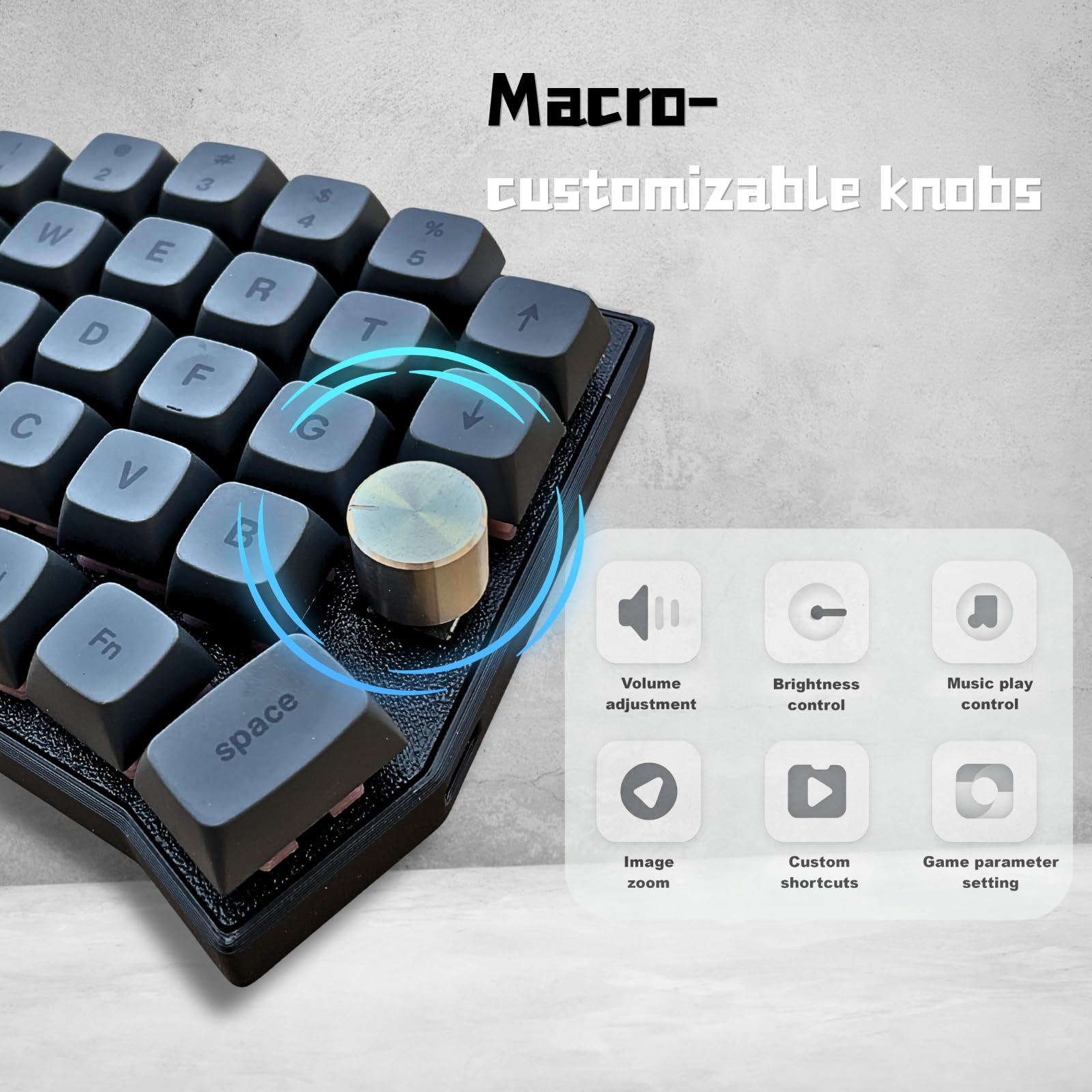 Amazon | SZRKBD&CORNE 有線人間工学メカニカルキーボード、ノブ付き