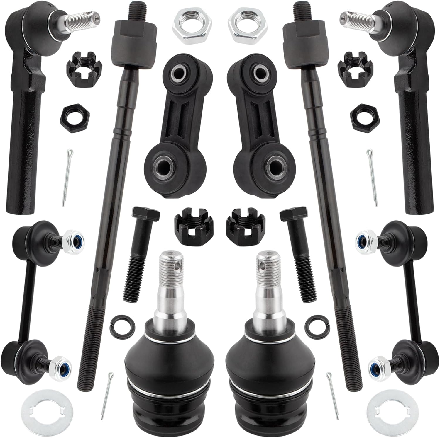 10pcs Front Rear Sway Bar + Lower Ball Joint + Outer Inner Tie Rod ES3692 EV473 K80426 K80693 K9513 for Subaru Legacy 2000-2004, for Subaru Outback 2000-2004