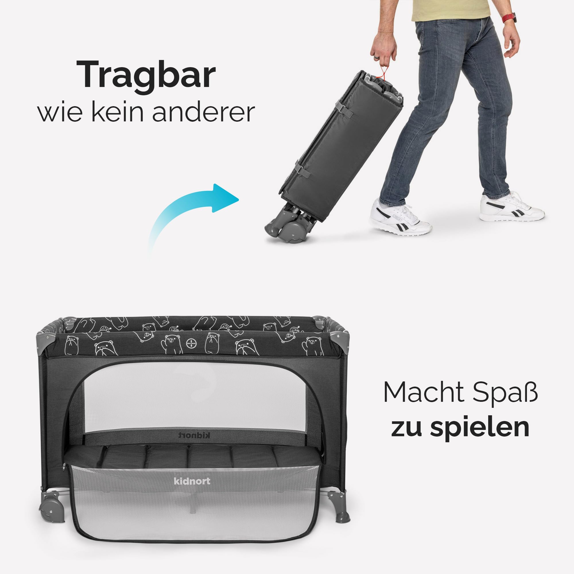 Łóżeczka niemowlęce, Crib, torba transportowa, Ihalig, ciemnoszary