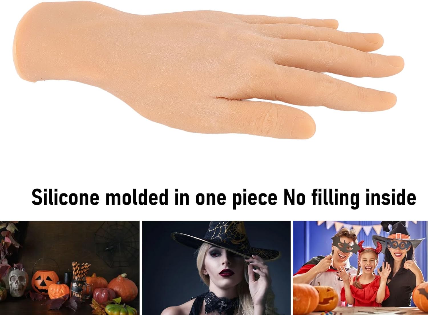 Realistic Silicone Fake Hand: Soft Flexible Mannequin Hand Model for Jewelry Display and Painting Practice (Left Hand)