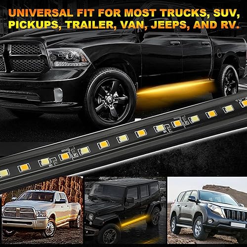 Miniatura 7 de SOCAL-LED LIGHTING Luces LED para estribo para camión, DRL, tiras de 60 pulgadas (59.1 in), luces intermitentes intermitentes secuenciales de 12 V,