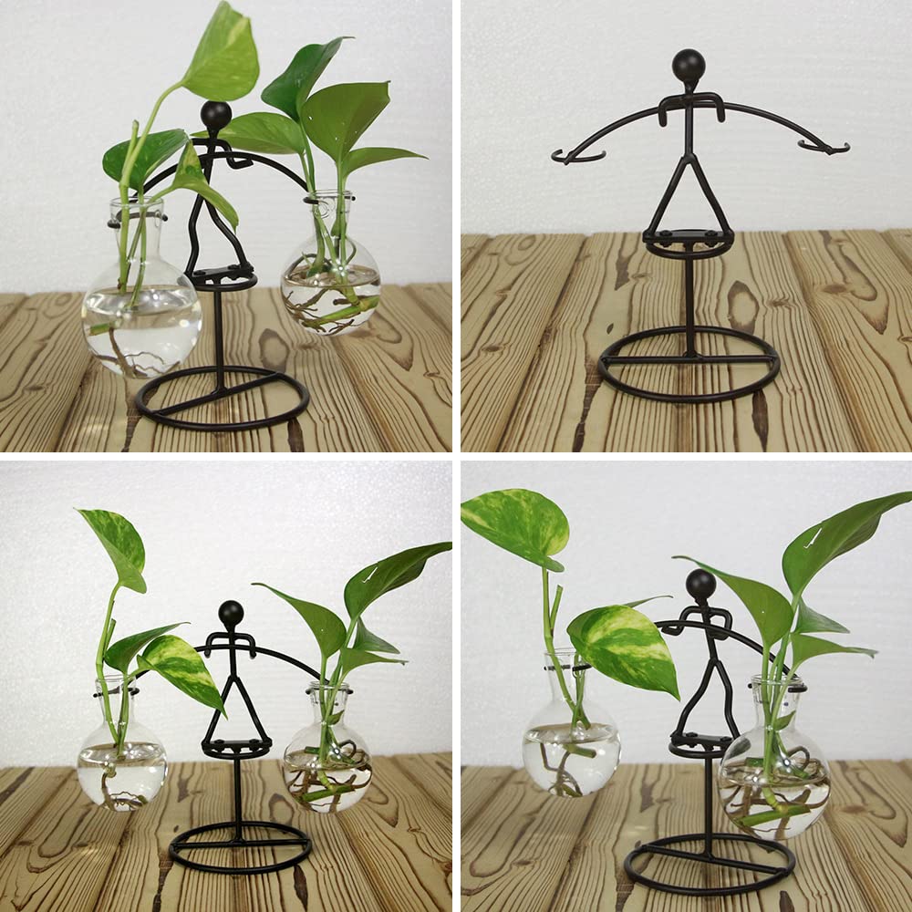Amazon.co.jp: moin moin フラワーベース ガラス 花瓶 フラスコ 天秤 