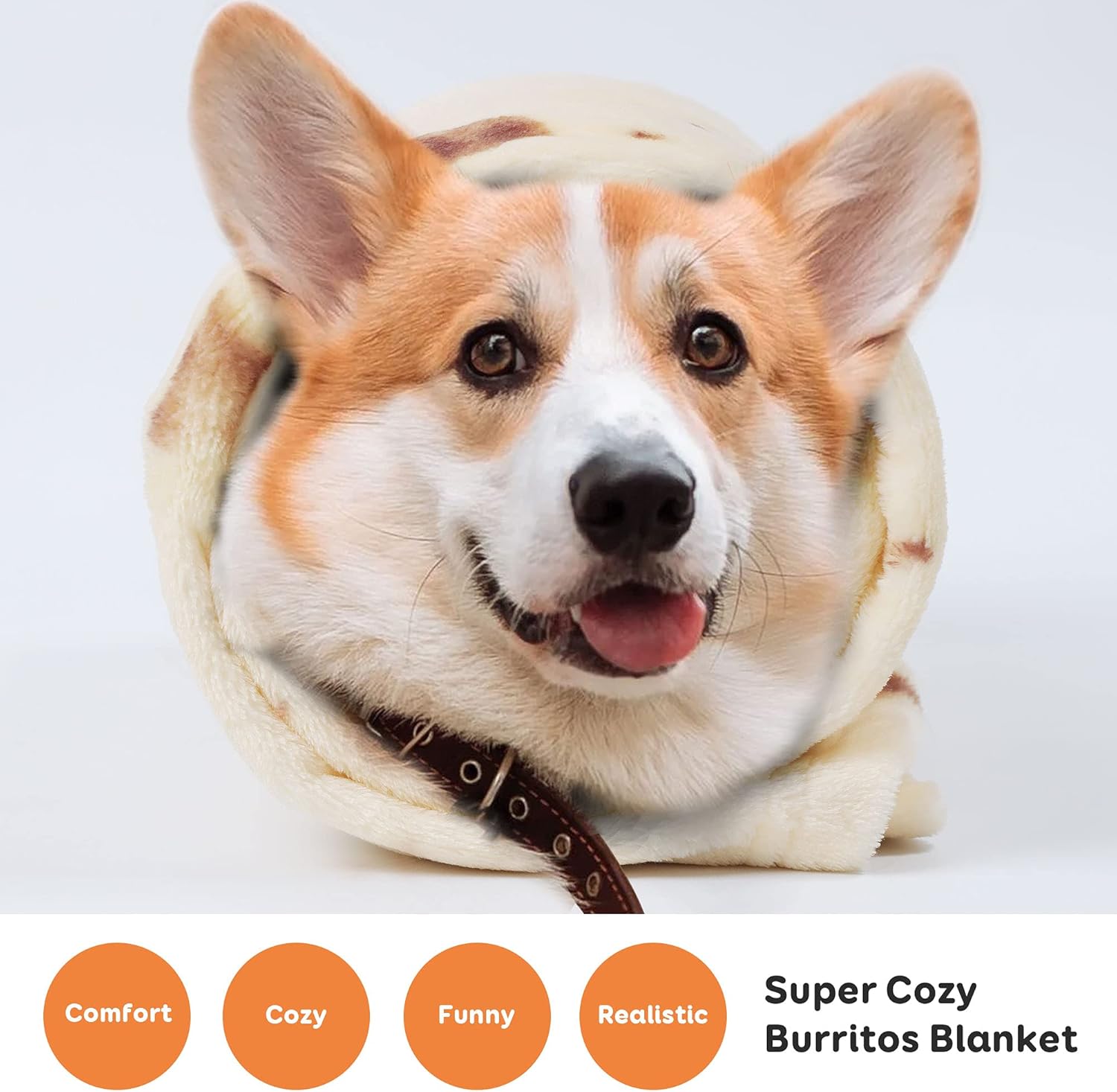 review Pawque Burrito Blanket for Small Dogs & Cats, Fleece Dog Blanket with Double Sided, Novelty Tortilla Blanket Funny for Your Puppy, Kitten, Little Pet, Small Taco Pet Blanket, 24 x 32 inches…