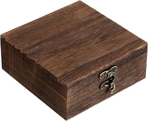Small Wood Box, 4.7×4.7×2in Small Keepsake Box for Jewelry, Watches, Gifts