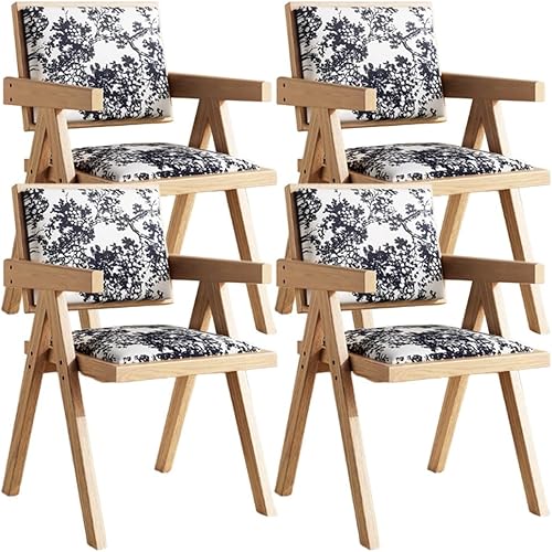 Miniatura 32 de YVYKFZD Juego de sillas de comedor de madera maciza, sillas de cocina sin brazos, silla de comedor tapizada con respaldo, sillón de terciopelo,