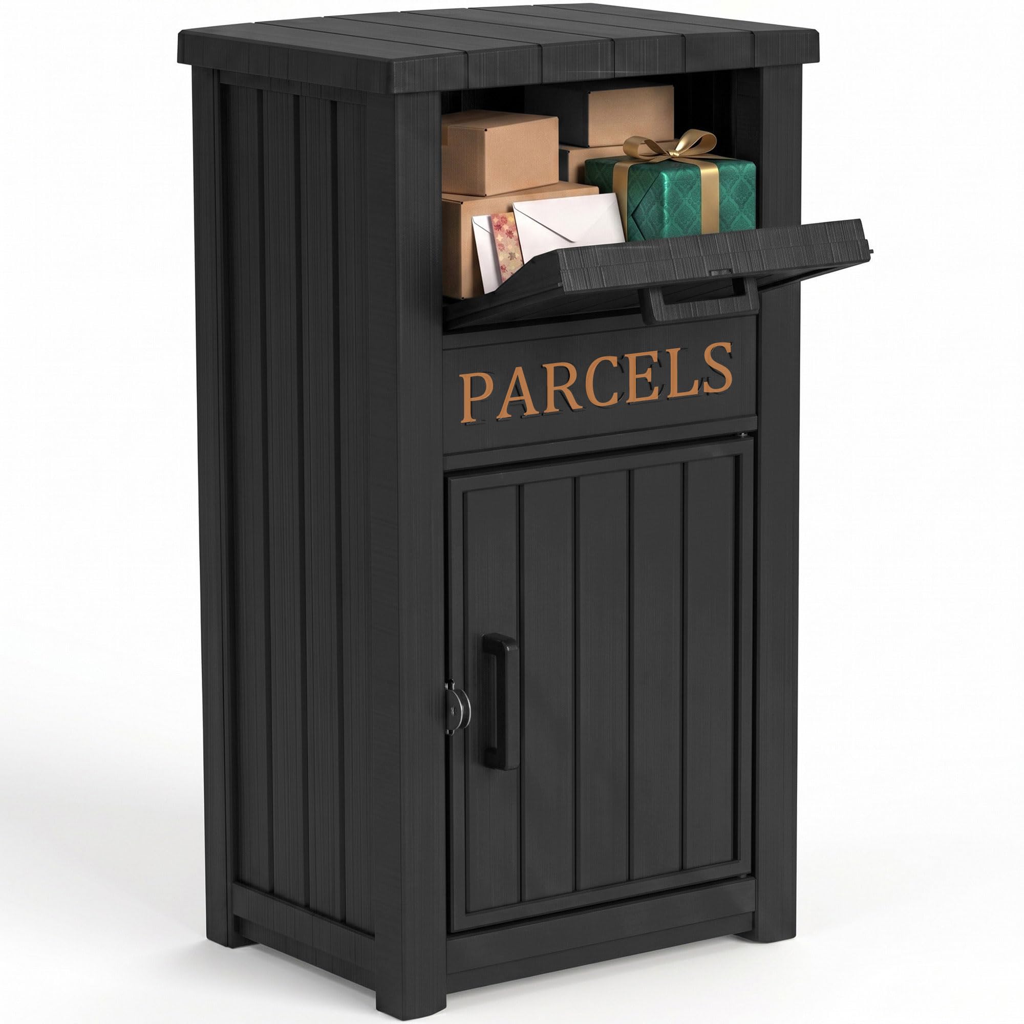 Lockable Secure Design, Deck Box Outdoor for Entryway, Front Porch, Backyard, Garden, Patio, Lawn Package Delivery Boxes for Outside, 120 Gallon Outdoor Storage Box
