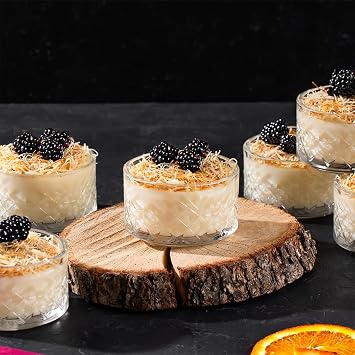 Porsima TE-10 Glass Bowl Pudding Dessert And Ice Cream Bowl 6-Piece Bowl Set Ice Cream Cookie Bowl