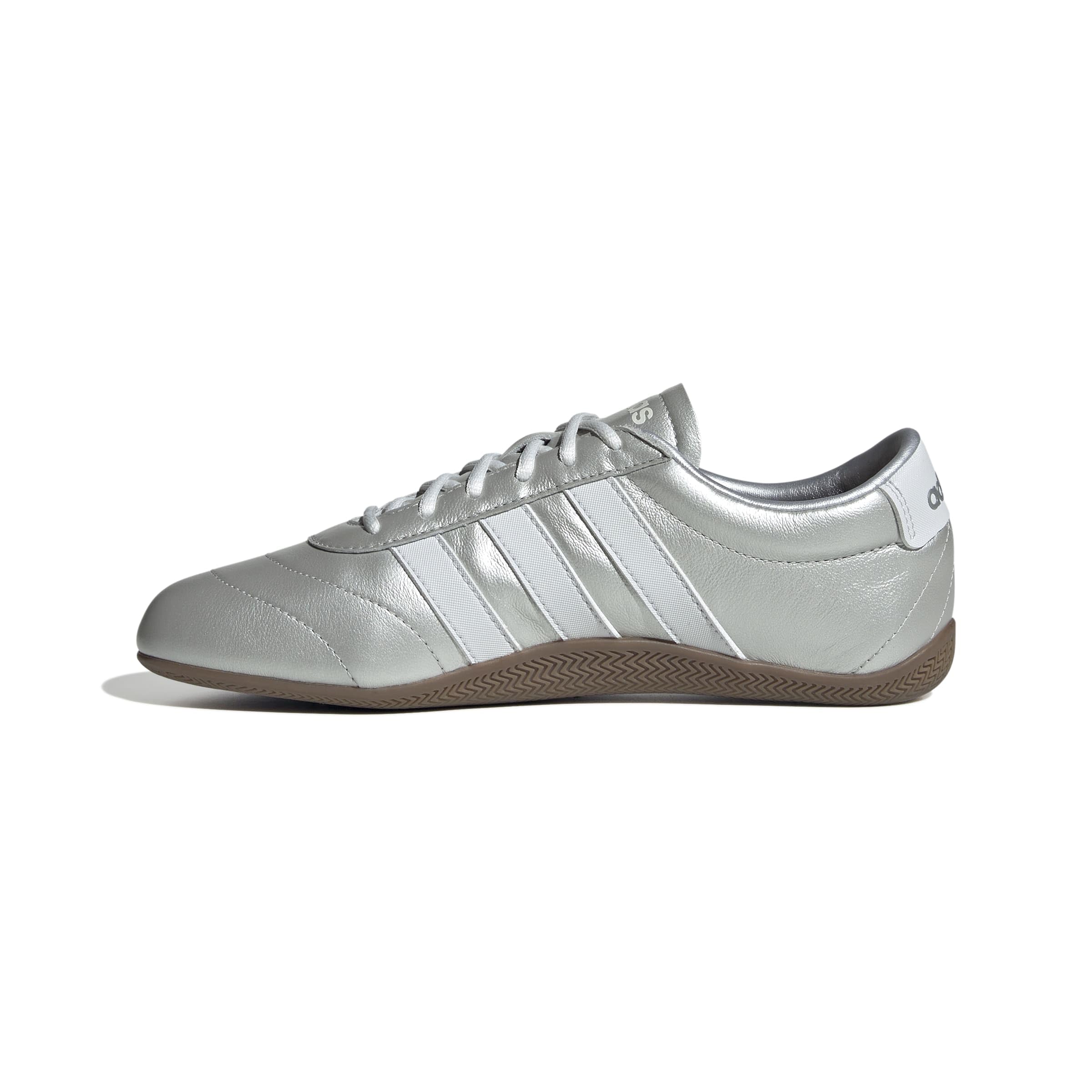 Women's Grand Court Lo Sneakers, Silver Metallic/Crystal White/Gum, 10-image-48