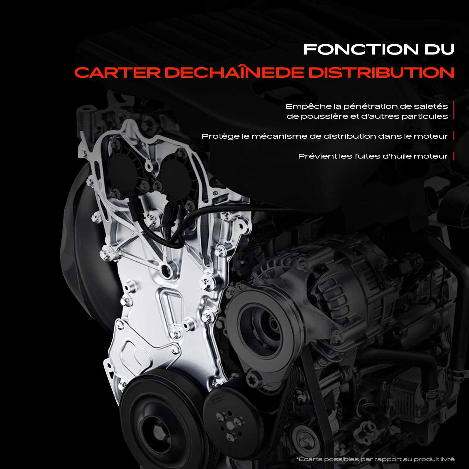 Frankberg Cache-courroie de distribution avant diesel 6C1Q6019AB | Compatible avec: Bus Transit V363 FAD FBD, Mondeo III B5Y, Ducato Van 250, Boîte de transit FA