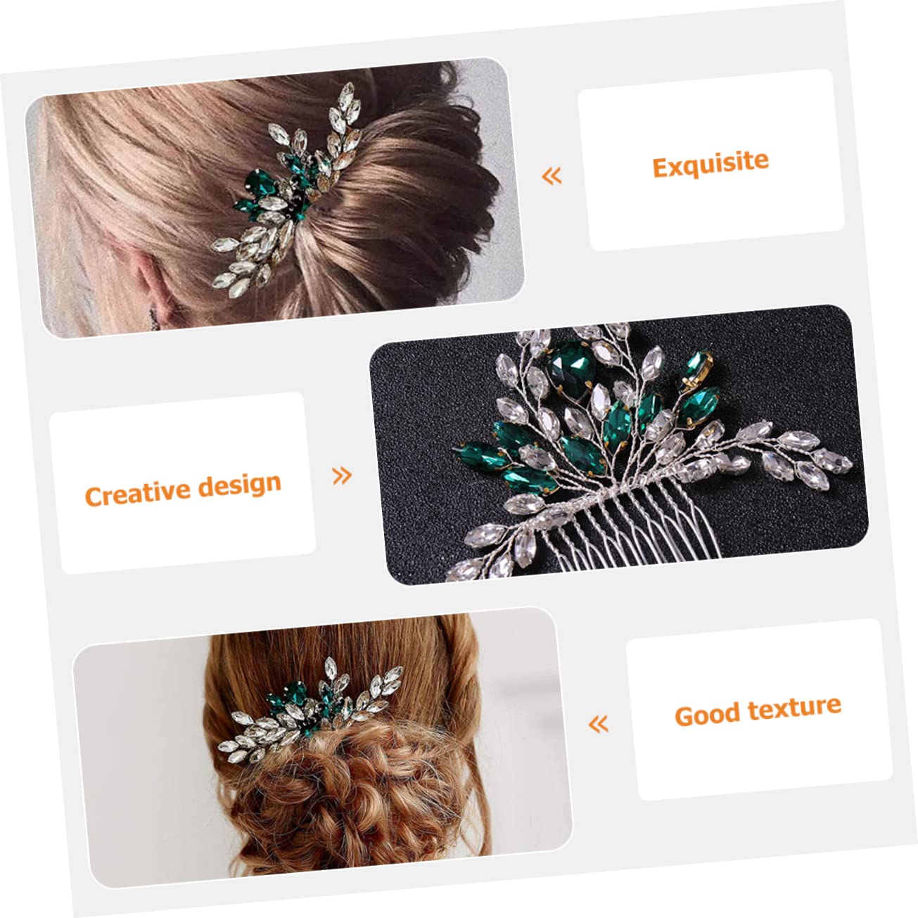 Beavorty 4pcs Bridal Hair Side Comb Rhinestones Elegant Hair Accessories for Weddings Lightweight Headdress Easy to Wear for Bride Special Occasions Stunning Comb