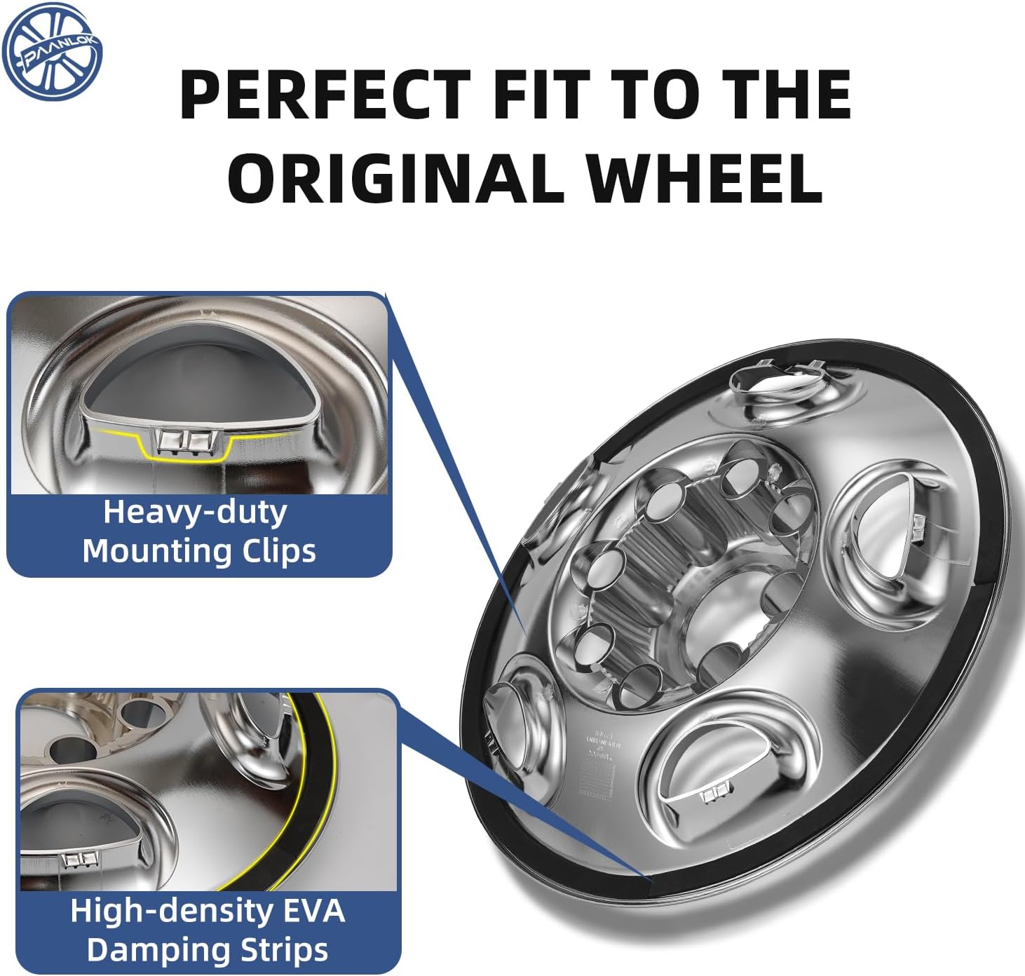 16 Inch Wheel Skins for 2003-2014 Chevy Express GMC Savana G1500 G2500 G3500 H1500 & 2015-2026 2500 3500, Fits 8-Lug 5-Vent Steel Wheels, GM OEM #9595400, #9595396, #9595398, Chrome 4-Pack