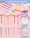 FIVEIZERO 19 Pcs Yarn Needles Set, Assorted Yarn Needles Bent Tapestry Needle Weaving Needle Darning Needles Plastic Needles Large Eye Blunt Knitting Needles for Sewing Crochet 03