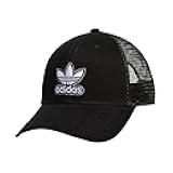 Men's Icon Trucker Structured Precurve Snapback Cap, Black/White/Grey, One Size