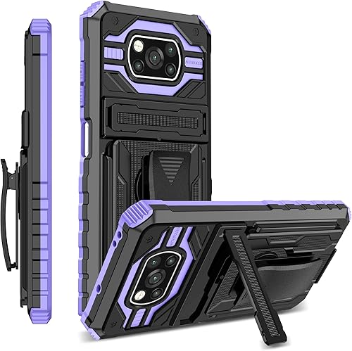 Miniatura 1 de Funda compatible con Xiaomi Poco X3  Poco X3 Pro, soporte integrado compatible con Xiaomi Poco X3 NFC a prueba de golpes 2 en 1 funda protectora