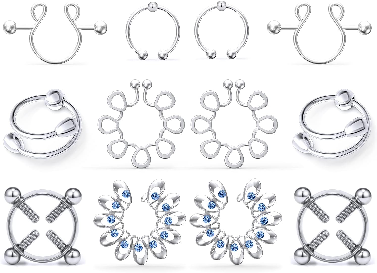 Fake Nipple Piercing, Non Piercing Nipple Rings