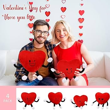 新品 　ハート　ペア　赤いハートの鍵 ぬいぐるみ Amazon.co.jp: Syhood ハートぬいぐるみ 4個 バレンタインデー