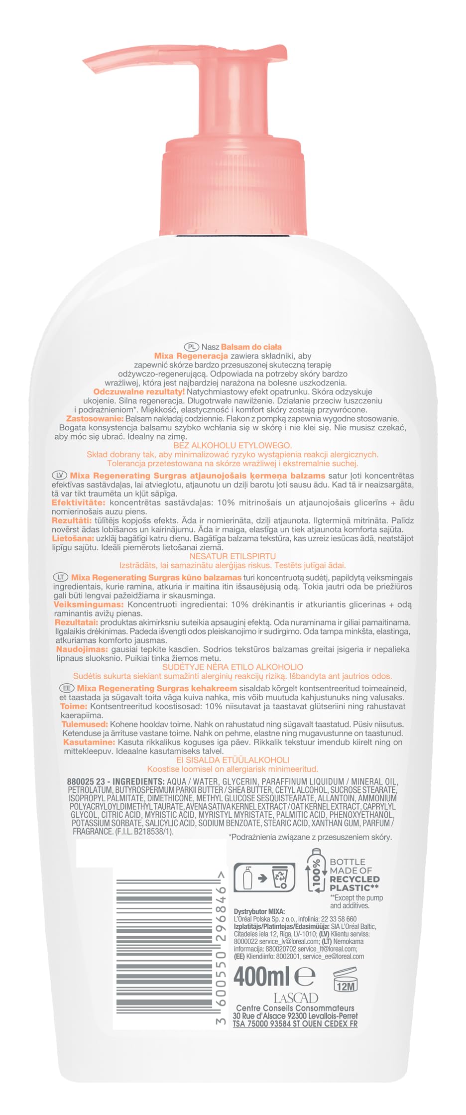 Mixa Lotion Corps Intense Nutritionnelle, 400 ml