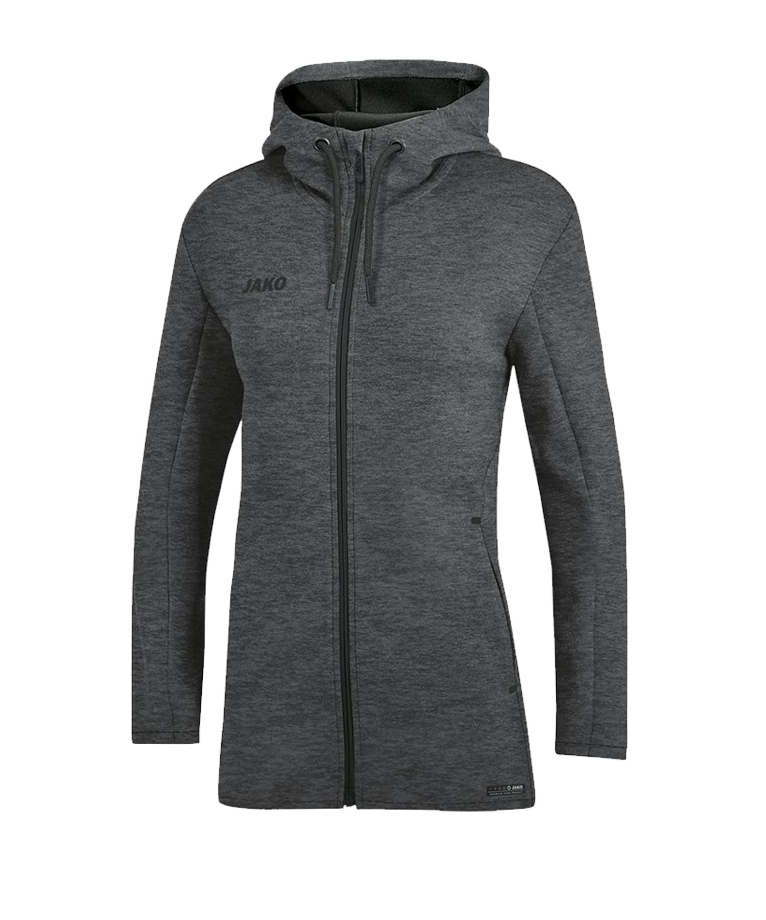 JAKO Women's Premium Basics Kapuzenjacke Hooded Jacket, Mottled Light Grey, 38
