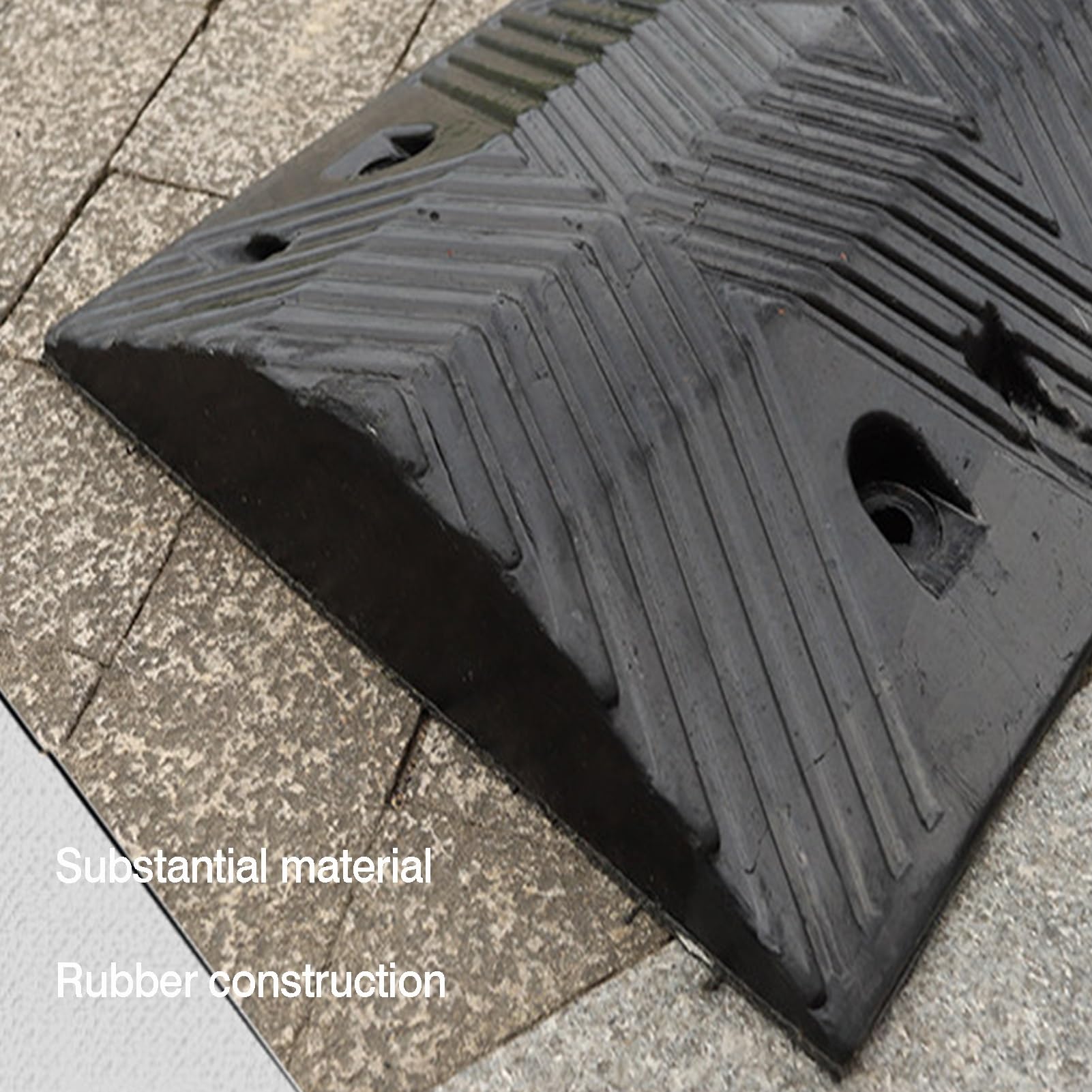 Dissuasore di velocità in gomma, resistente, lungo 100 cm, rallentamento del traffico, for parcheggio, ingresso, garage, auto, strada, scuola