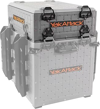 YakAttack ShortStak Upgrade Kit for BlackPak Pro | 13" x 16" Battleship Grey | Stackable Kayak Crate Extension with GridLoc Panels & Hardware | Not a Standalone Box | Made in USA
