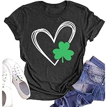 Women St Patricks Day Shirts Shamrock Graphic Casual Tshirts Cute Lucky Irish Tee Spring