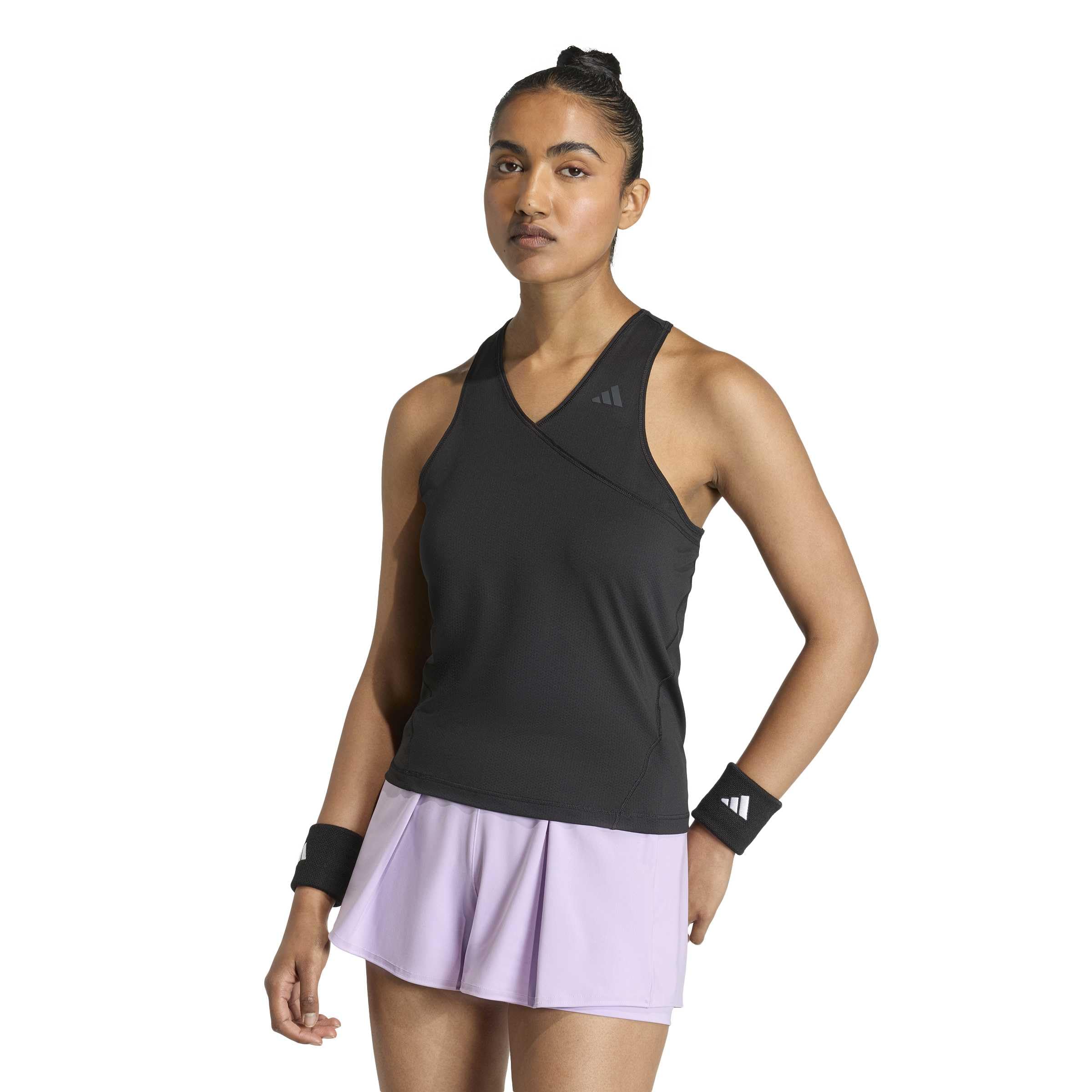 adidas Women's Club Tennis Climacool V-Neck Tank, Black, L