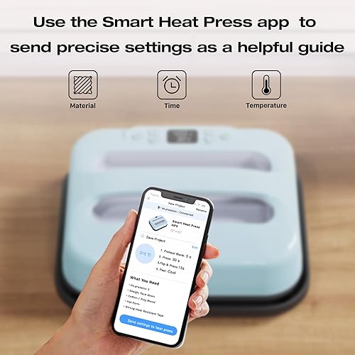 Miniatura 3 de AST&T Máquina de prensa térmica de 12 x 10 pulgadas, portátil y fácil de prensar para camisetas, almohadas, bolsas de mano y más, color blanco