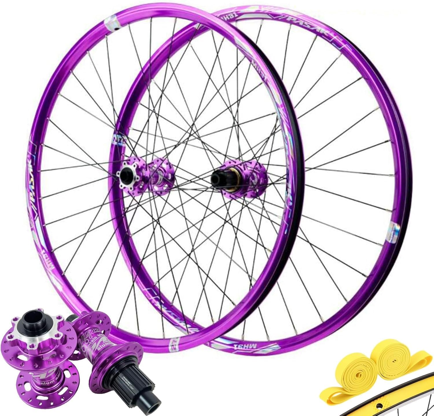 Scheibenbremse Fahrrad Laufradsatz,Steckachse 26 27,5 29 Zoll Mountainbike Räder Aus Aluminiumlegierung Vorne 2 Hinten 4 Lager for 8-12S-Kassette Wheelset