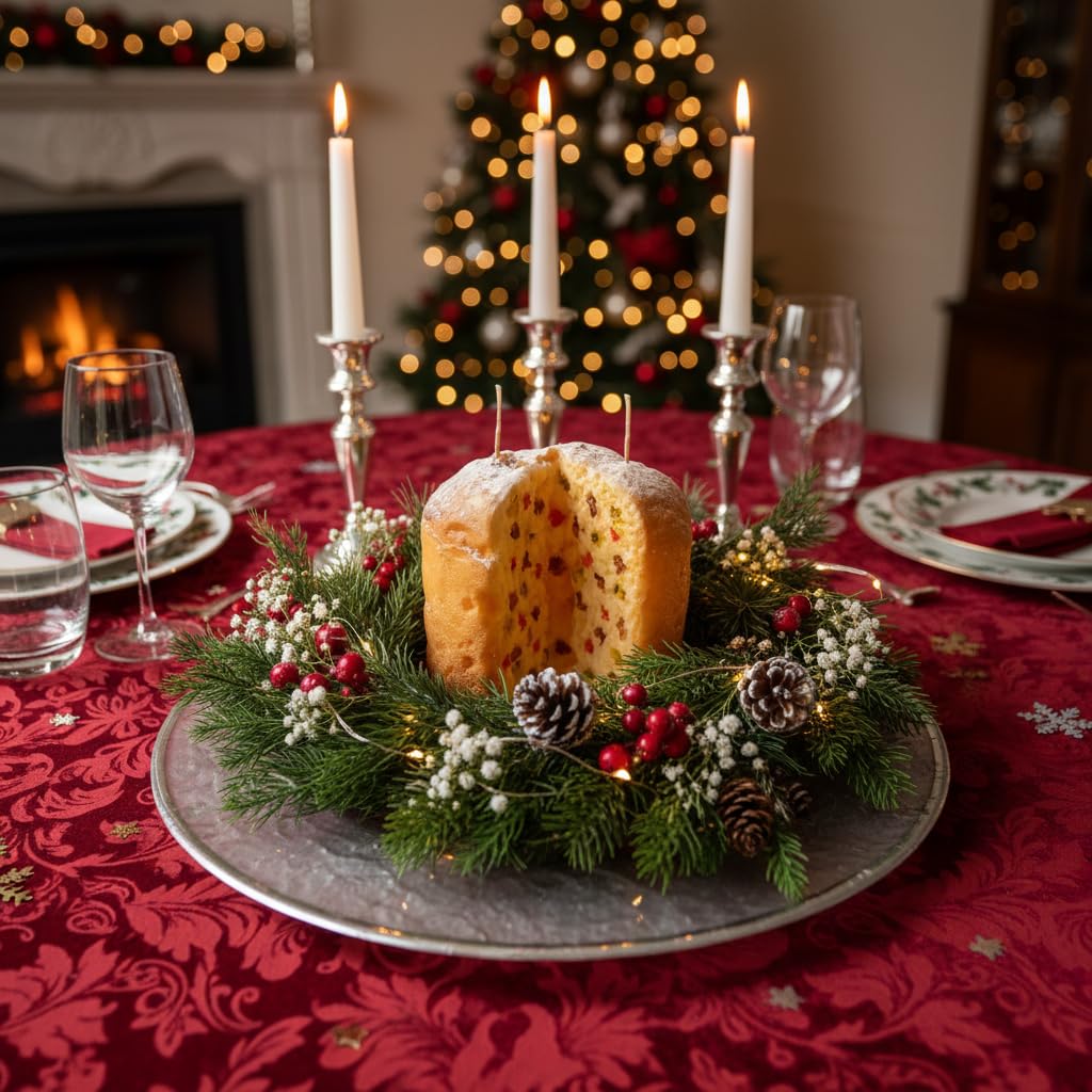 Cereria Di Giorgio - Candela a Forma di Panettone con Canditi - Color Caramello - Diametro 14 cm Altezza 13 cm - Artigianale - Idea Regalo Natale