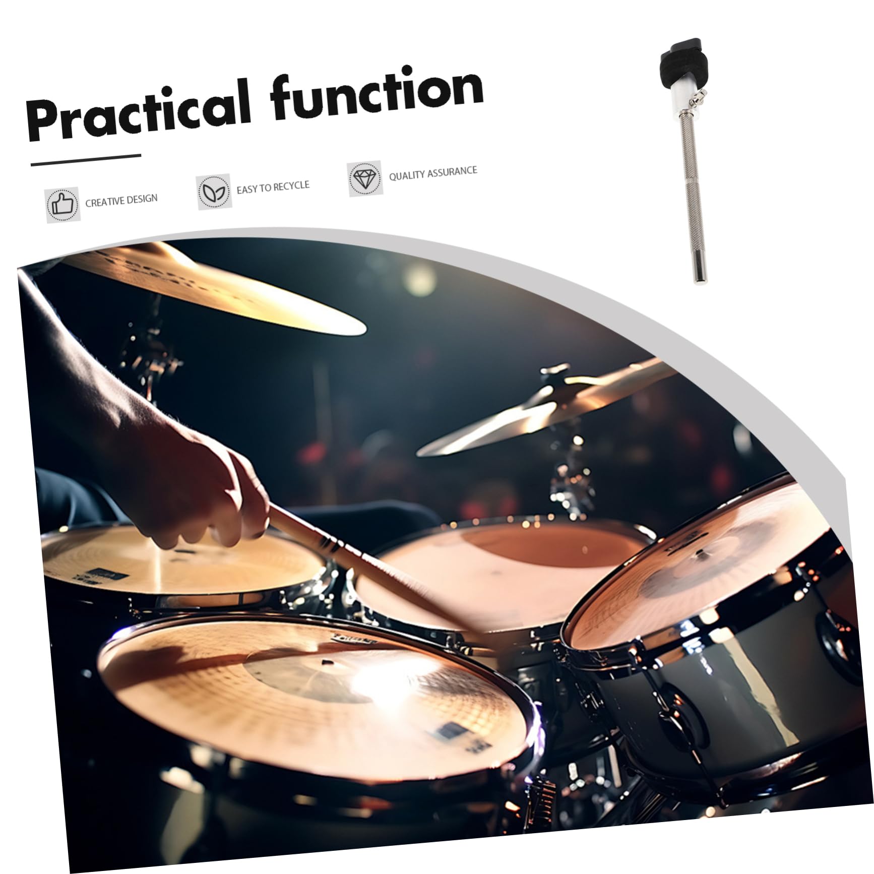 Levemolo Versatile Drum Support Stand Adjustable Height Cymbal Rod Mount for Percussion