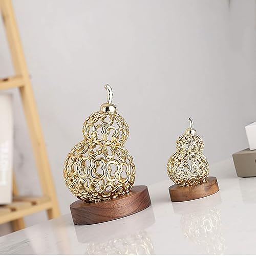 Miniatura 5 de SHUTING2020 Chino Feng Shui Escultura Chino Buena Suerte Calabaza para la Riqueza Figura Coleccionable Calabaza Decoración del Hogar, Aleación