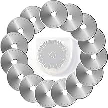Steel Material Quilting Supplies and Accessories 45mm Rotary Cutter Blades Set Blades Replacement Blades Fits Rotary Replacement Blades Pack of 15 Perfect for Quilting Scrapbooking Sewing Art