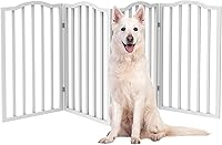 Vista 1 de PETMAKER Pet Gate - Puerta para perros para puertas, escaleras o casa - Independiente, plegable, estilo acordeón, valla de madera para perros