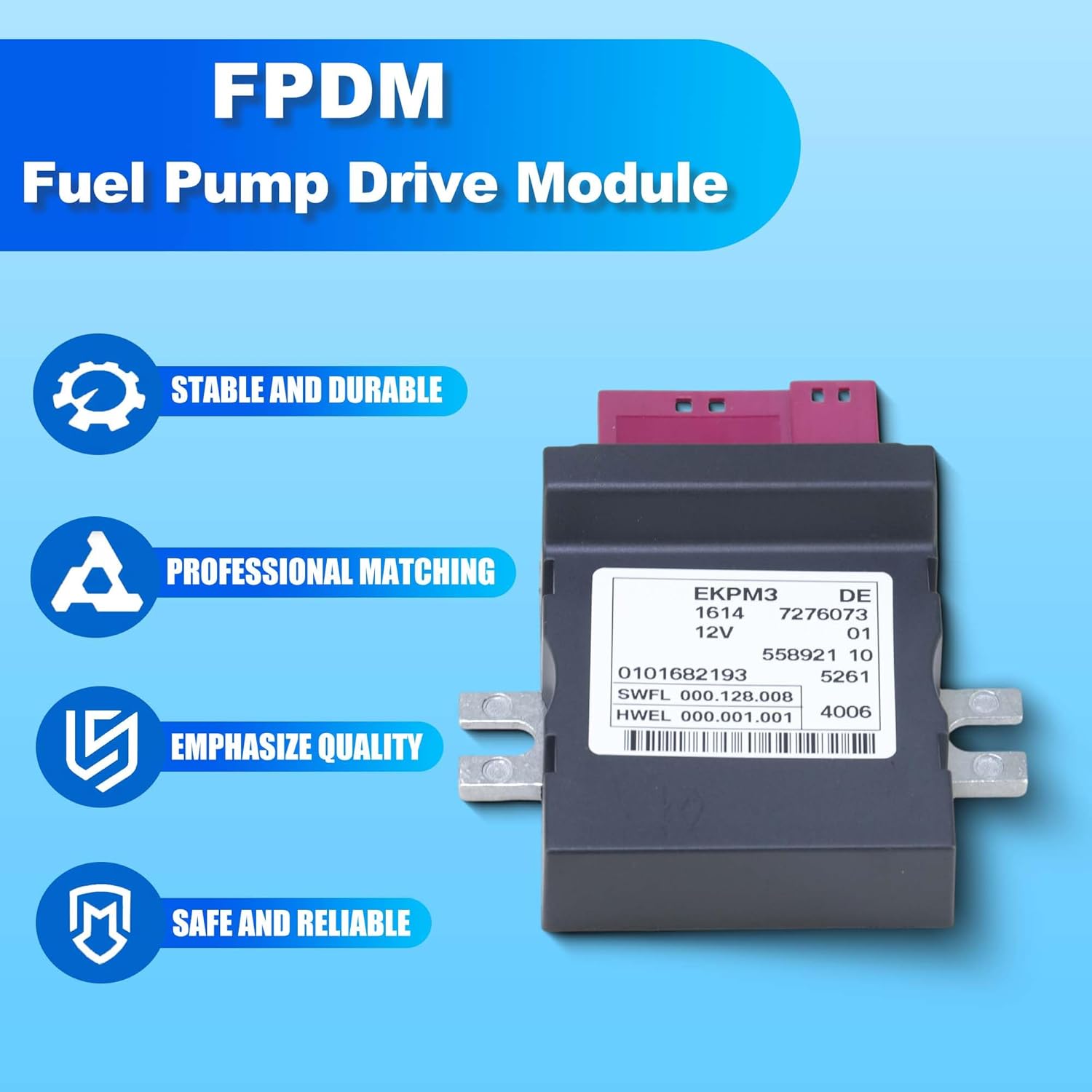 AITKEN Fuel Pump Control Module EKPM3 (No Coding Required) for BMW 1, 2, 3, 4, 5 Series (328I 335I 428I 435I 528I 530I), X3, X4, X5, X6, Z4 – Replaces 16147276073, 16147229173.