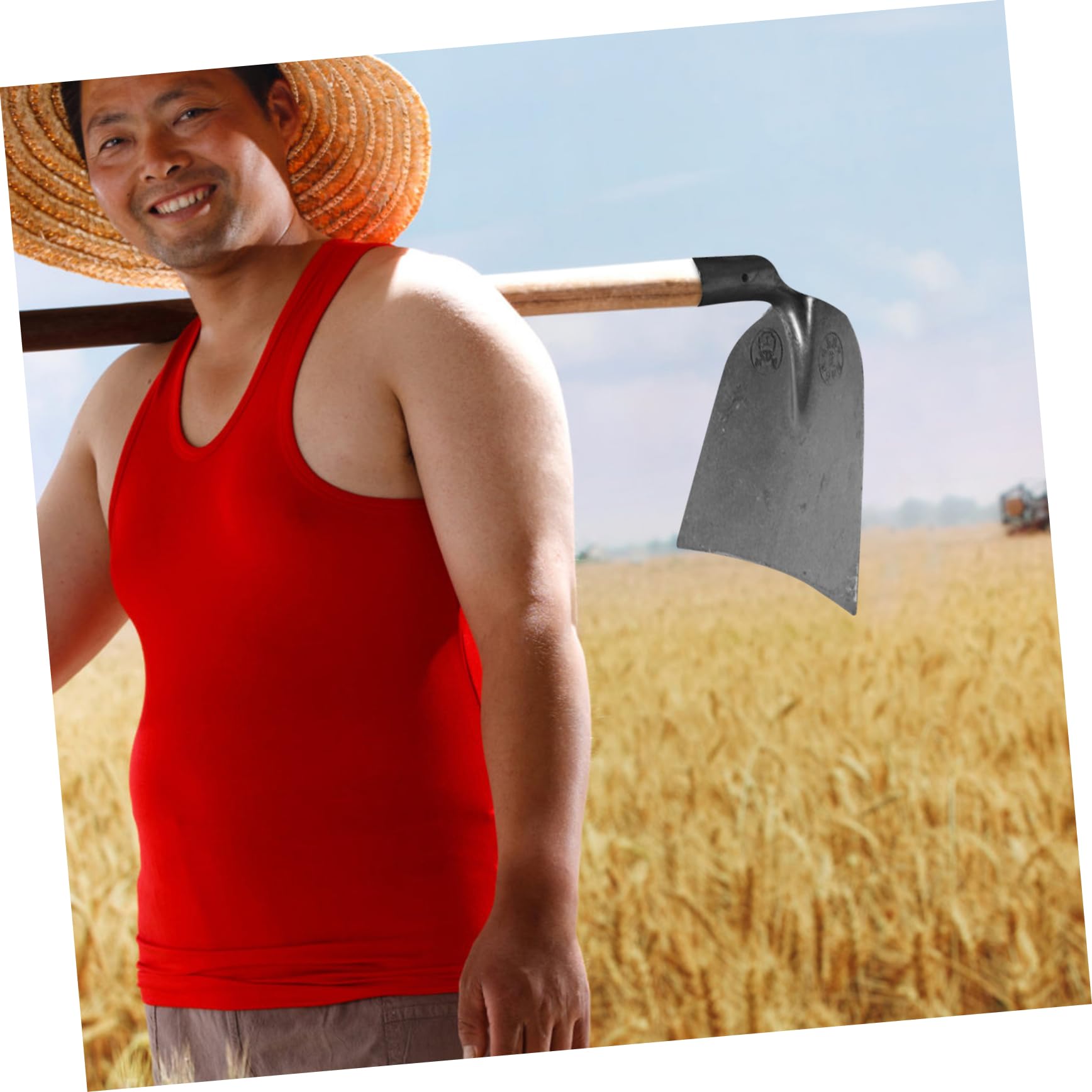 Hemoton Farming Hoe Durable Manganese Steel Tool for Home Use Medium High Hardness Widened Design for Weeding Digging and Soil Loosening Agriculture