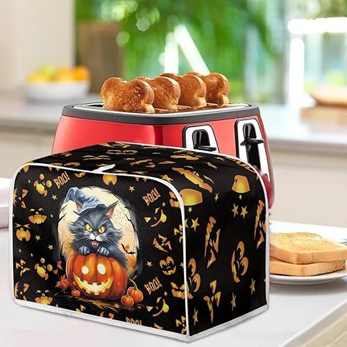 Miniatura 3 de Fundas para tostadoras de Halloween para gatos, accesorios de cocina, compatibles con la mayoría de tostadoras de 2 rebanadas, bolsa organizadora de