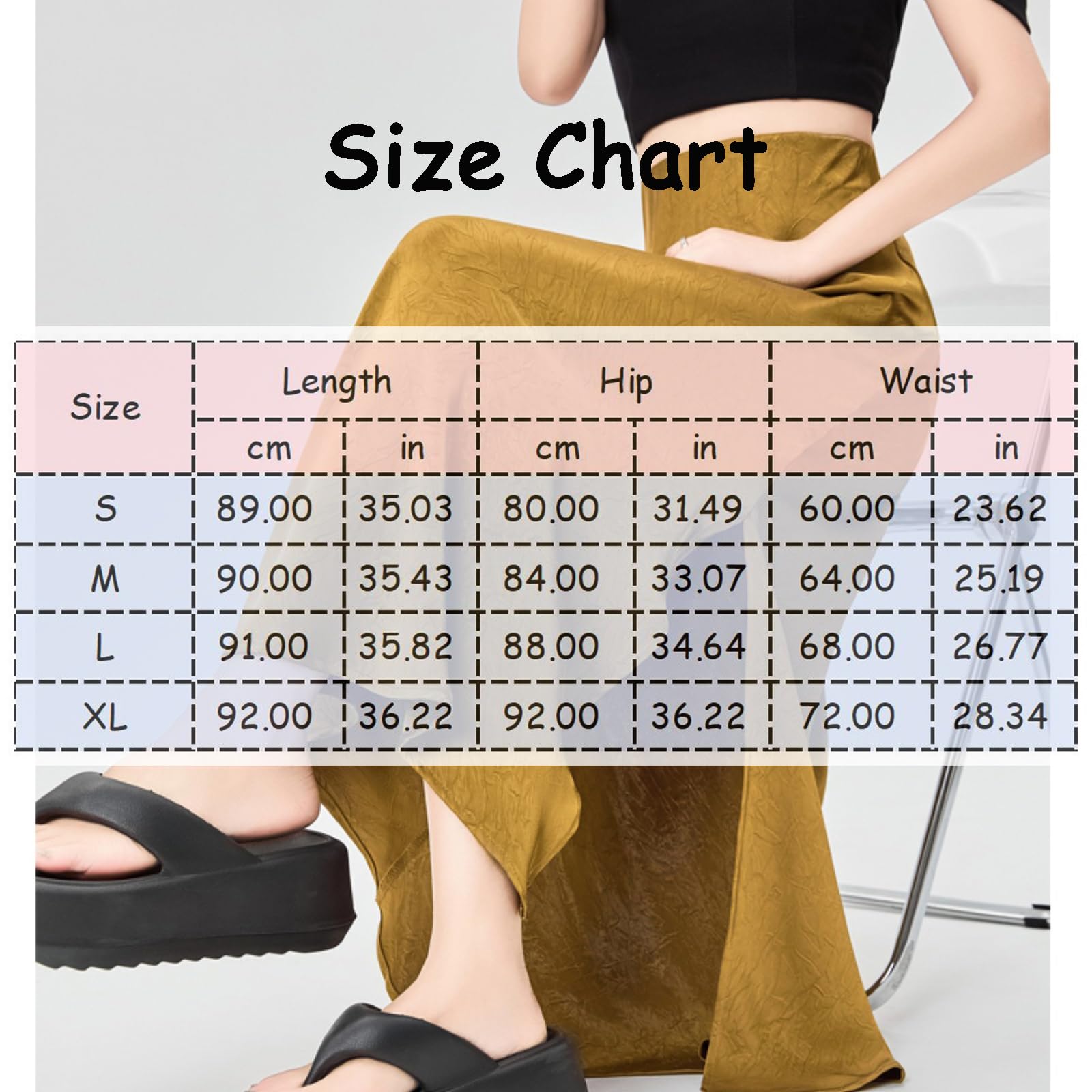 Jupe Longue Fendue Latérale Pour Femmes Taille Élastique Coupe Ajustée Hanche Léger Décontracté Ourlet Fluide Satin Jupes Trapèze