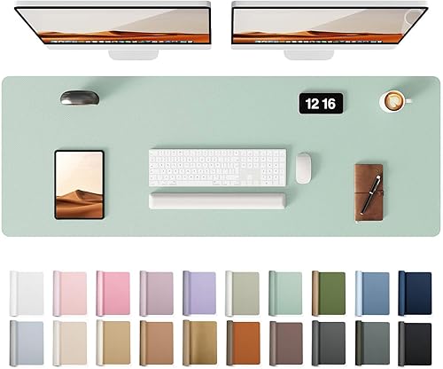 Miniatura 546 de YSAGi Protector de escritorio de cuero, tapete de oficina, alfombrilla grande para mouse, antideslizante, de piel sintética, almohadilla